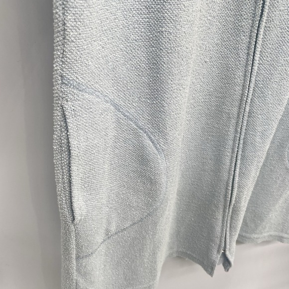 VTG 90s Delicates Spa Terry Cloth Bath Robe Women S Light Blue Pockets Full Zip - Picture 4 of 10